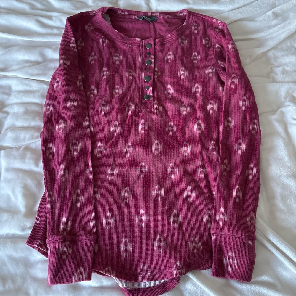 Eddie Bauer Burgundy Textured Knit Top